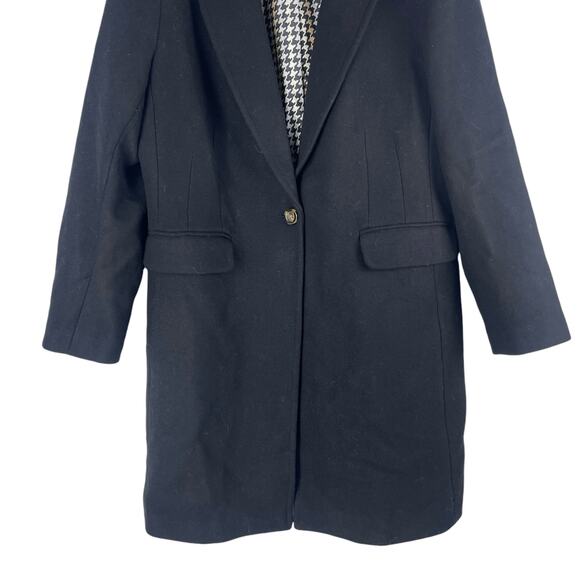 Ann Taylor Wool Blend Short Chesterfield Coat Black Size L - Picture 5 of 9